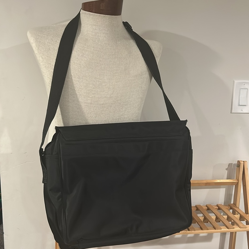 Calvin Klein Solid Black Monogram Y2k Laptop Mess… - image 4